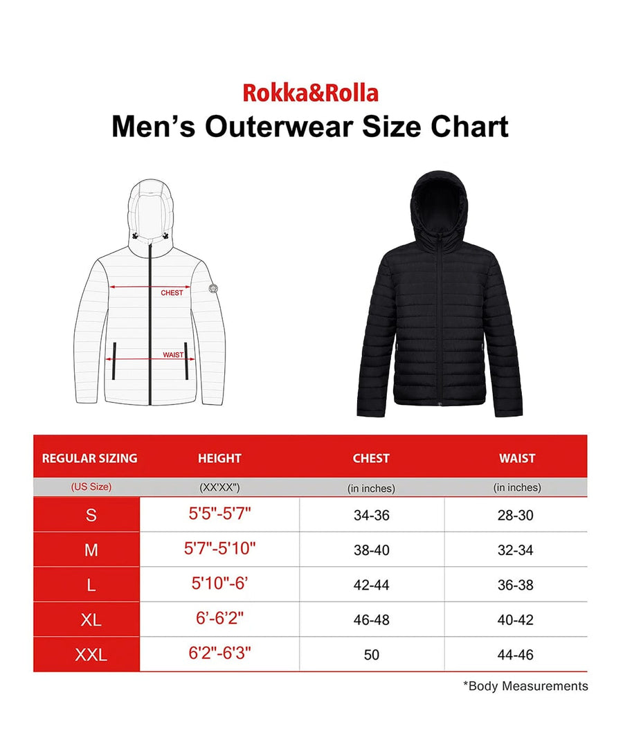 Men's Light Weight Puffer Jacket Coats & Jackets Rokka & Rolla