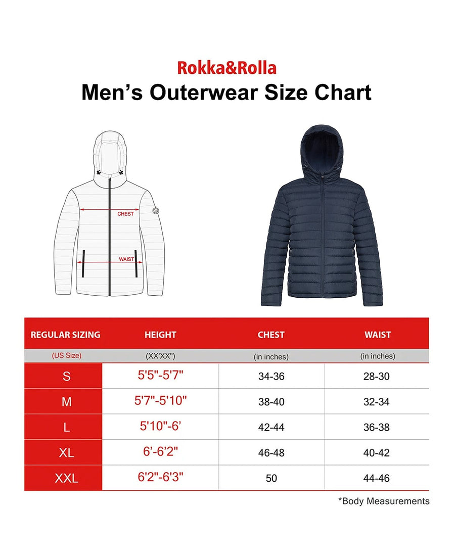 Men's Light Weight Puffer Jacket Coats & Jackets Rokka & Rolla