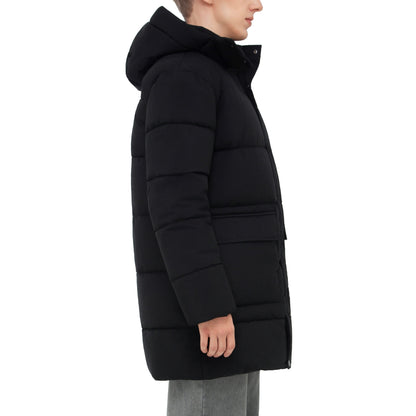 Men's Puffer Jacket Water-Resistant Fleece-Lined Winter Coat - Black Coats & Jackets Rokka&Rolla