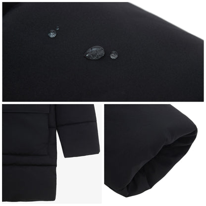 Men's Puffer Jacket Water-Resistant Fleece-Lined Winter Coat - Black Coats & Jackets Rokka&Rolla