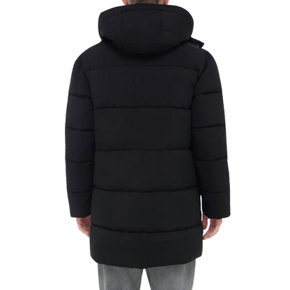 Men's Puffer Jacket Water-Resistant Fleece-Lined Winter Coat - Black Coats & Jackets Rokka&Rolla