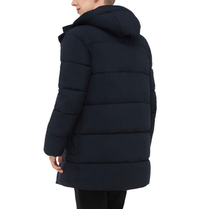 Men's Puffer Jacket Water-Resistant Fleece-Lined Winter Coat - Navy Coats & Jackets Rokka&Rolla