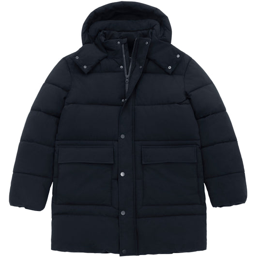 Men's Puffer Jacket Water-Resistant Fleece-Lined Winter Coat - Navy Coats & Jackets S Rokka&Rolla