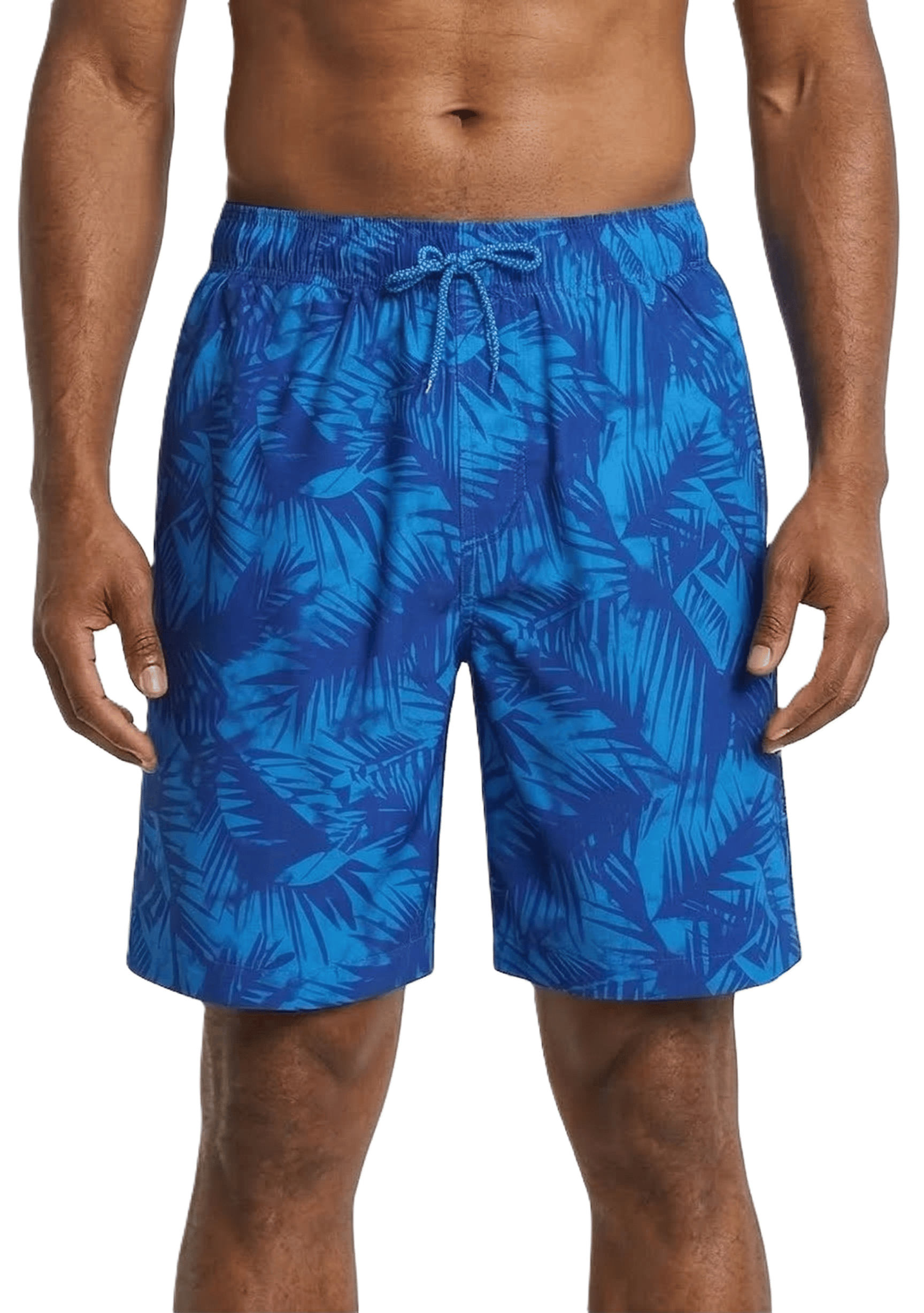 Men's Quick Dry Mesh Lined Swim Trunks Swimwear Blue Leaves / S Rokka & Rolla