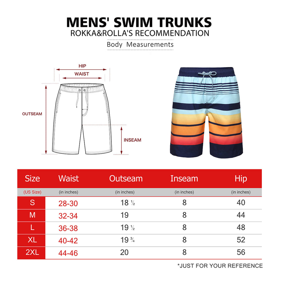 Men's Quick Dry Mesh Lined Swim Trunks Swimwear Rokka & Rolla