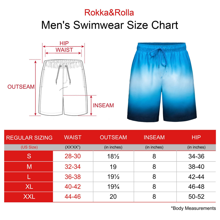 Men's Quick Dry Mesh Lined Swim Trunks Swimwear Rokka & Rolla