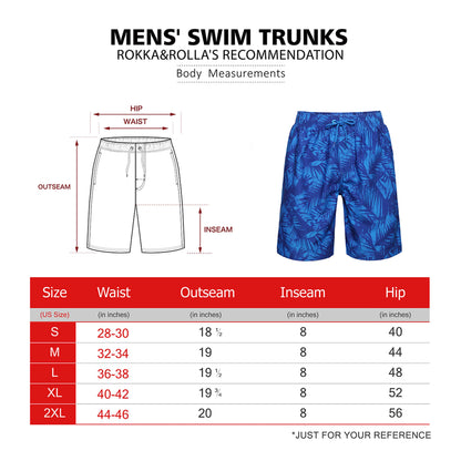 Men's Quick Dry Mesh Lined Swim Trunks Swimwear Rokka & Rolla