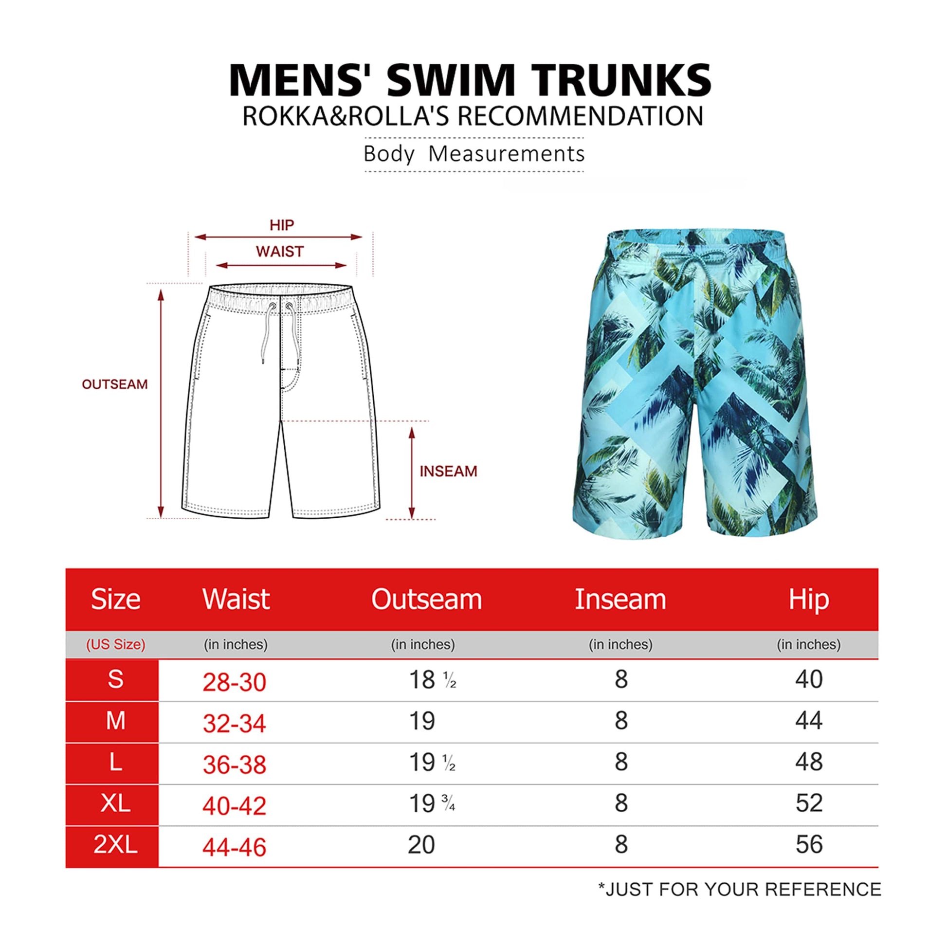 Men's Quick Dry Mesh Lined Swim Trunks Swimwear Rokka & Rolla