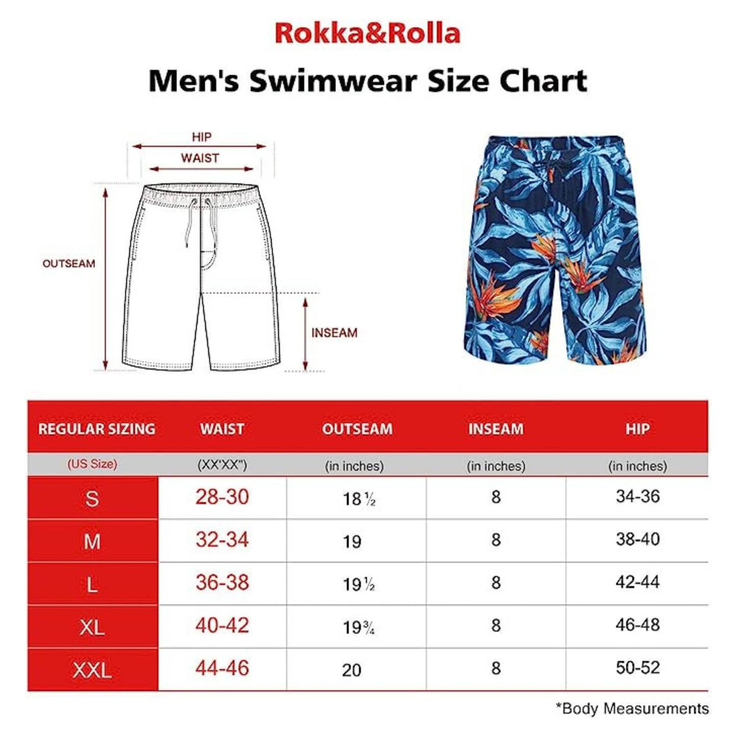 Men's Quick Dry Mesh Lined Swim Trunks Swimwear Rokka & Rolla