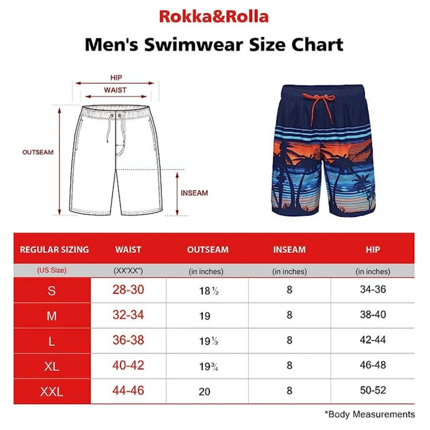 Men's Quick Dry Mesh Lined Swim Trunks Swimwear Rokka & Rolla
