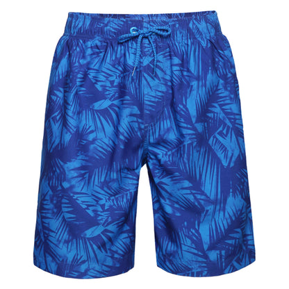 Men's Quick Dry Mesh Lined Swim Trunks Swimwear S / Blue Leaves Rokka & Rolla