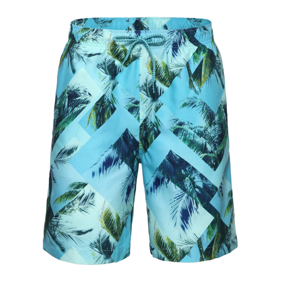 Men's Quick Dry Mesh Lined Swim Trunks Swimwear S / Geometry Palm Rokka & Rolla