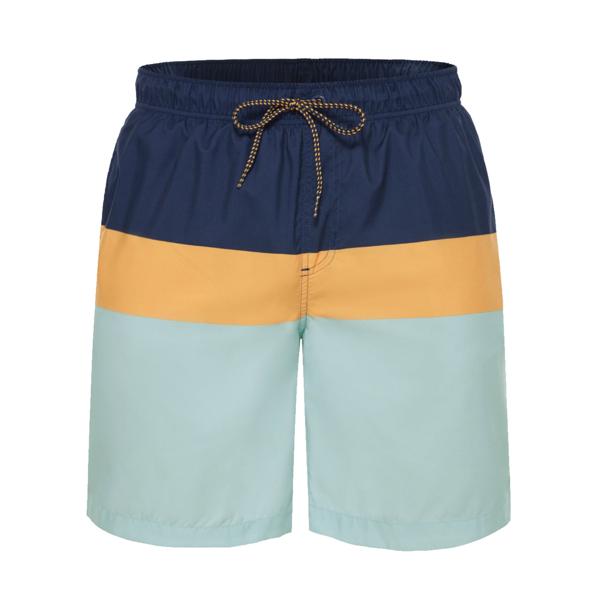 Men's Quick Dry Mesh Lined Swim Trunks Swimwear S / Navy Mustard Rokka & Rolla
