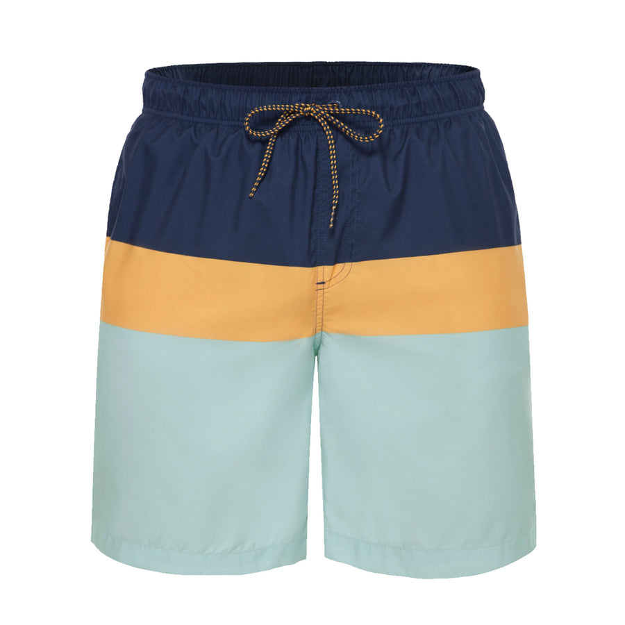 Men's Quick Dry Mesh Lined Swim Trunks Swimwear S / Navy Mustard Rokka & Rolla