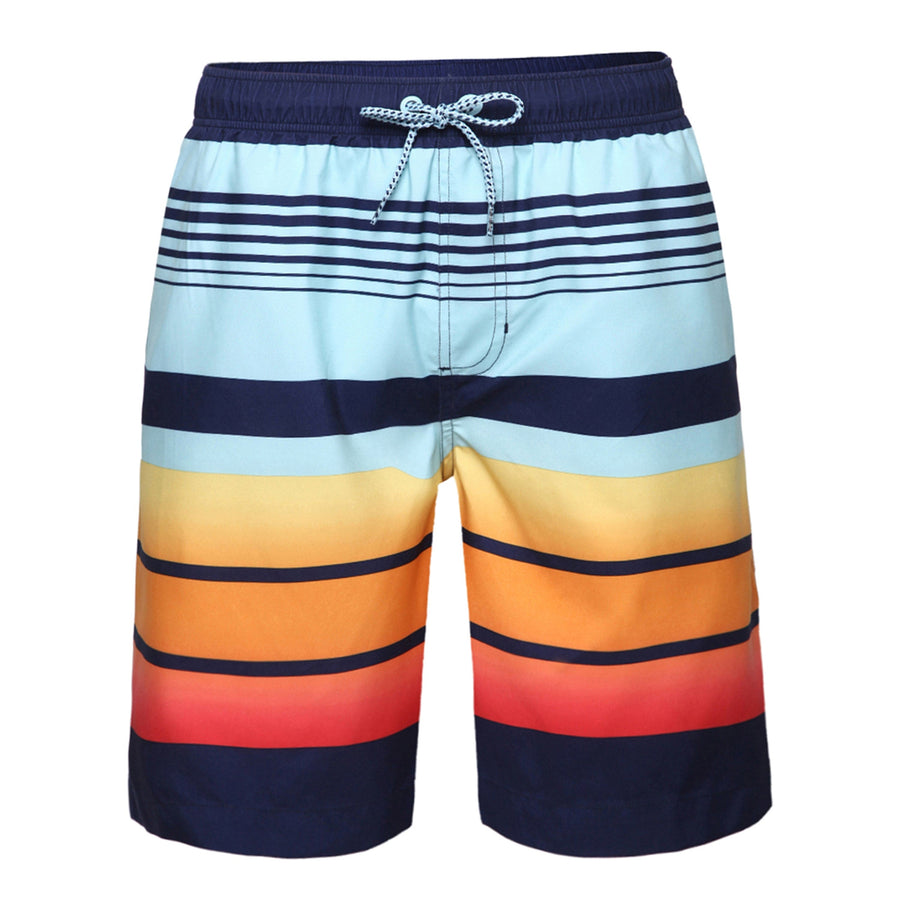 Men's Quick Dry Mesh Lined Swim Trunks Swimwear S / Stripes Printed Rokka & Rolla