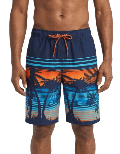 Men's Quick Dry Mesh Lined Swim Trunks Swimwear Tropical Palm / S Rokka & Rolla