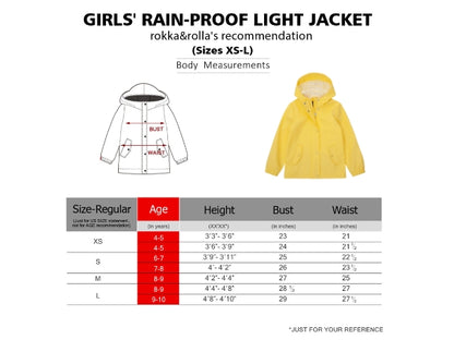 Girls' Waterproof Rubber Slicker Rain Jacket