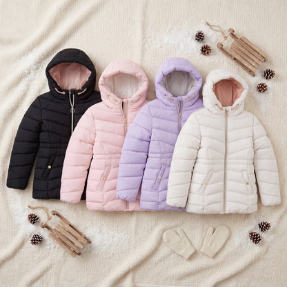 Girls' Jacket Lightweight Long Puffer Jacket