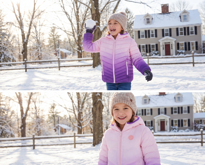 Girls' Reversible Lightweight Puffer Jacket