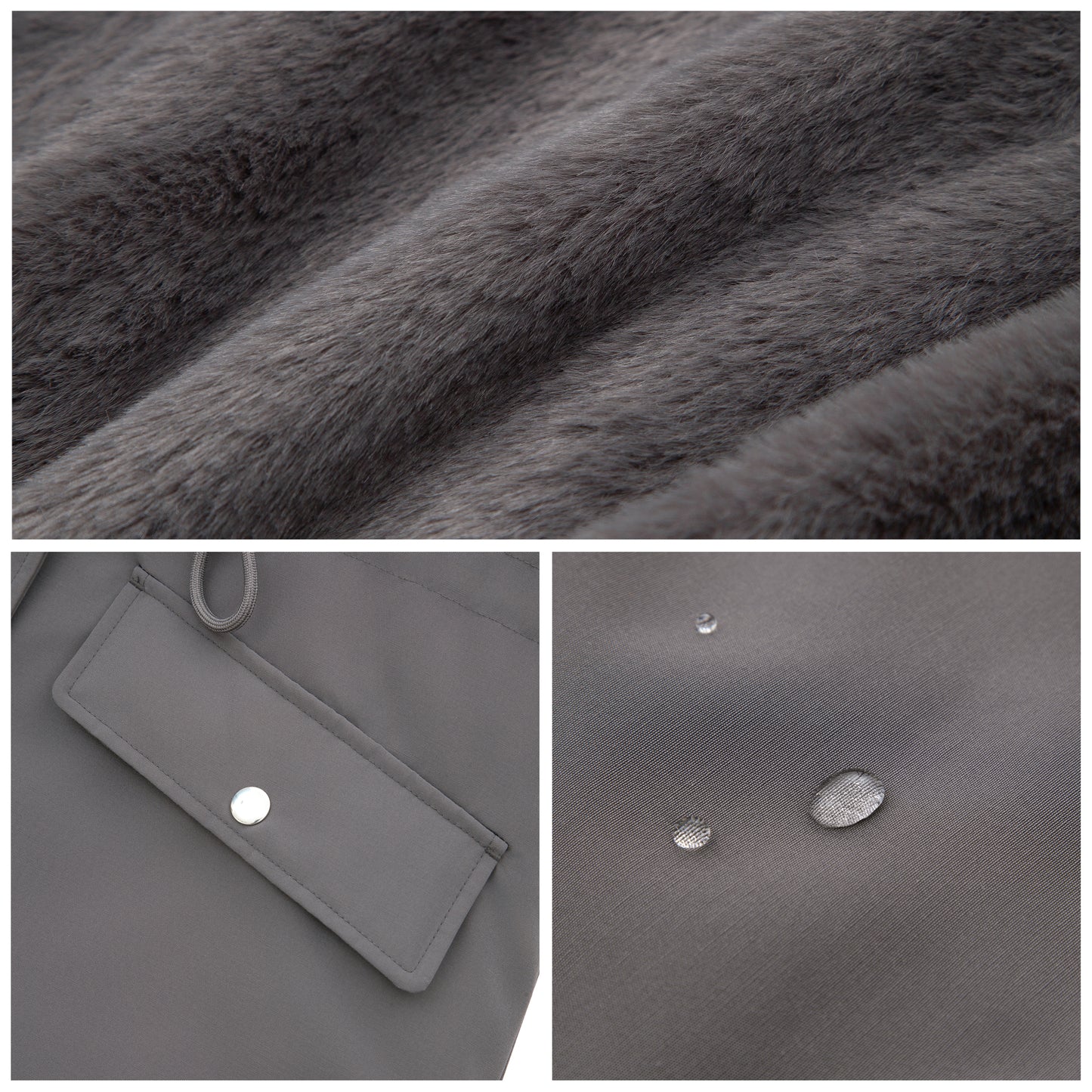 Women's Lightweight Parka Jacket with Faux Fur Hood