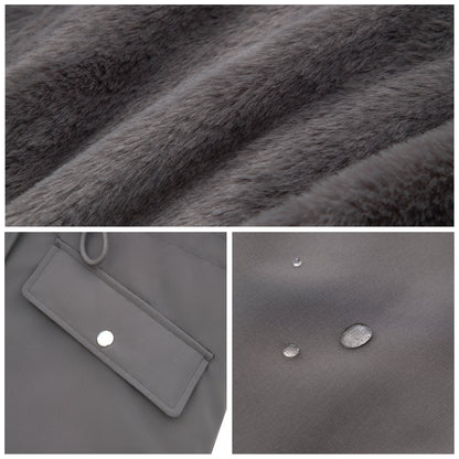 Women's Lightweight Parka Jacket with Faux Fur Hood
