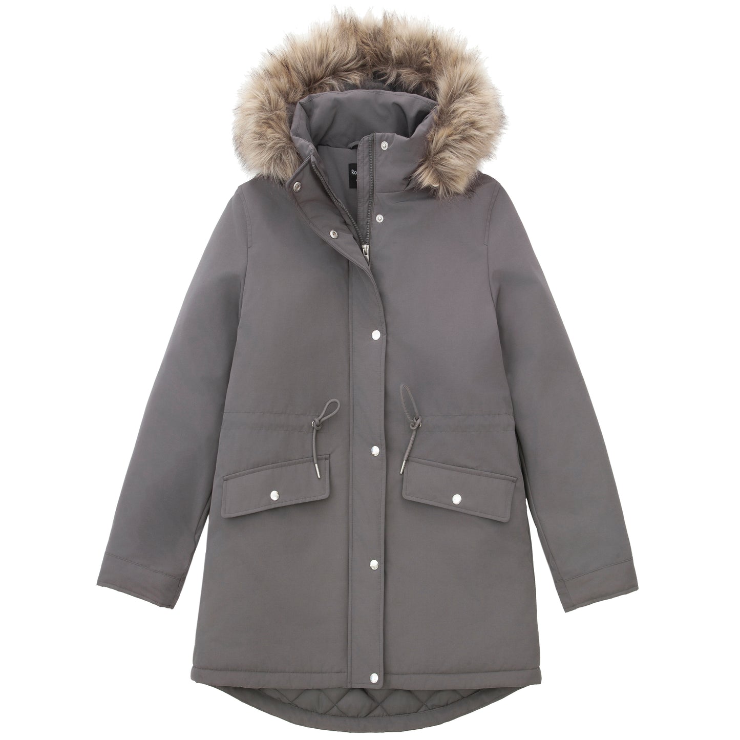 Women's Lightweight Parka Jacket with Faux Fur Hood