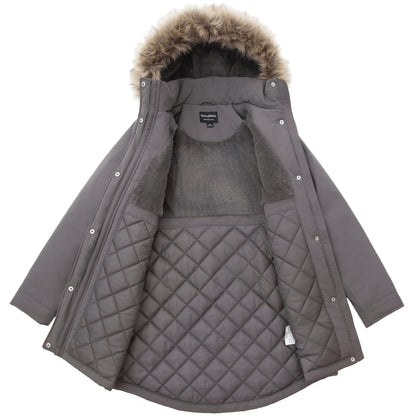Women's Lightweight Parka Jacket with Faux Fur Hood