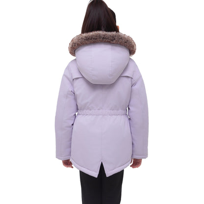 Girls' Water-Resistant Sherpa Fleece Lined Puffer Jacket Winter Parka Coat