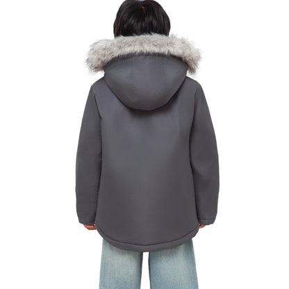 Boys' Water-Resistant Ripstop Shell Parka Jacket Fleece Lined Winter Coat
