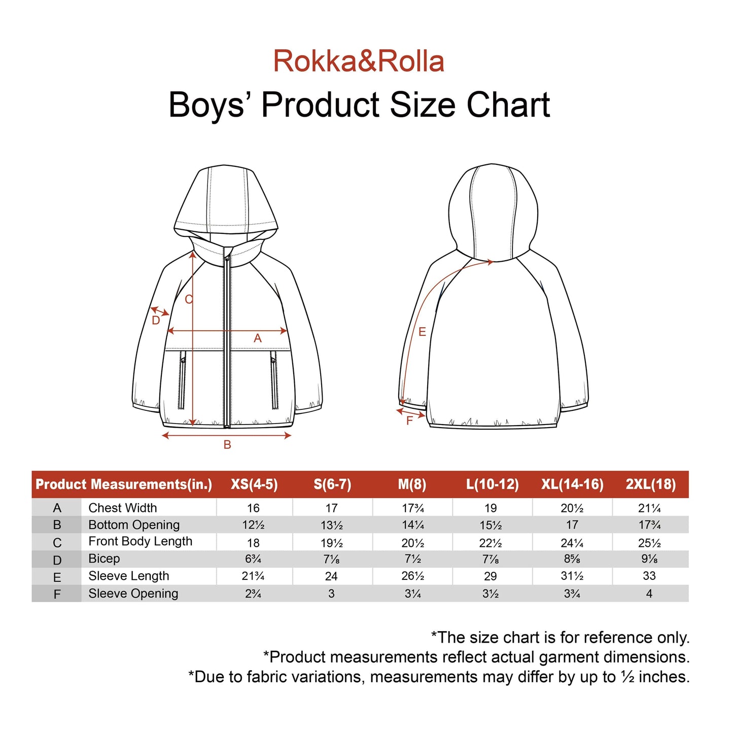 Rokka&Rolla Boys' Fleece Lined Windbreaker Ripstop Water-Resistant Transitional Jacket - Black Coats & Jackets Rokka&Rolla