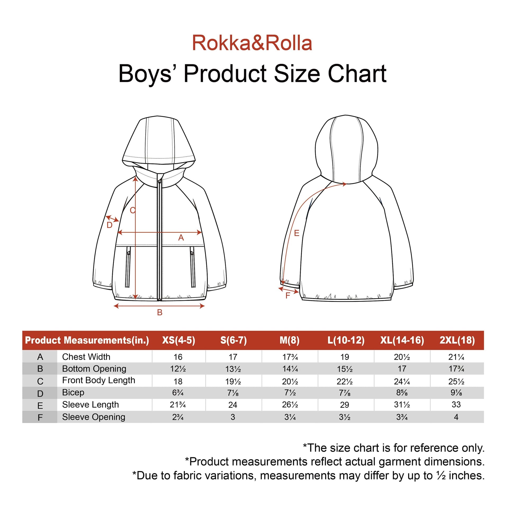 Rokka&Rolla Boys' Fleece Lined Windbreaker Ripstop Water-Resistant Transitional Jacket - Black Coats & Jackets Rokka&Rolla