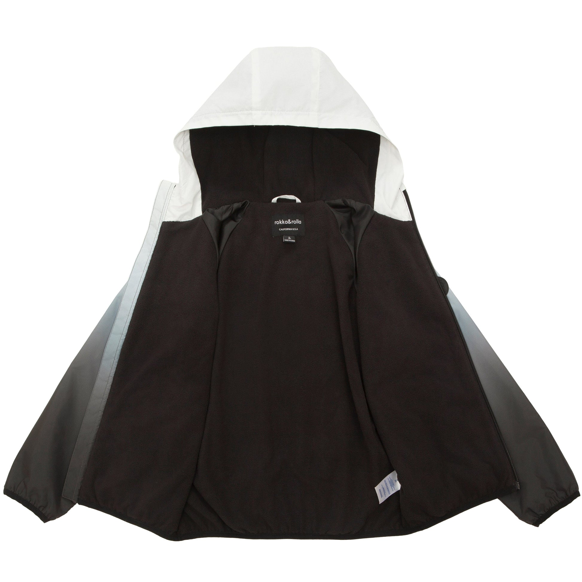 Rokka&Rolla Boys' Fleece Lined Windbreaker Ripstop Water-Resistant Transitional Jacket - Black Coats & Jackets Rokka&Rolla