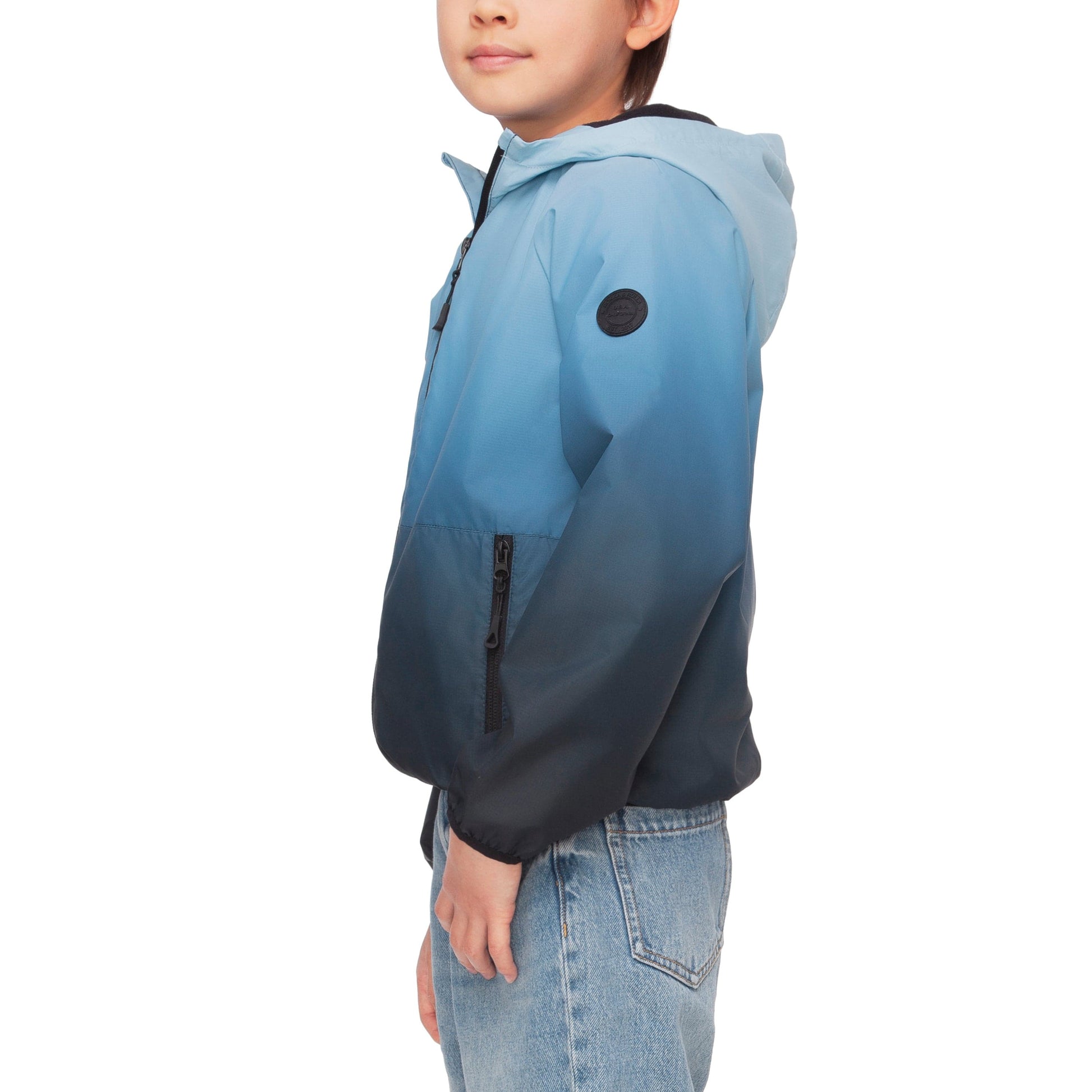 Rokka&Rolla Boys' Fleece Lined Windbreaker Ripstop Water-Resistant Transitional Jacket - Navy Coats & Jackets Rokka&Rolla