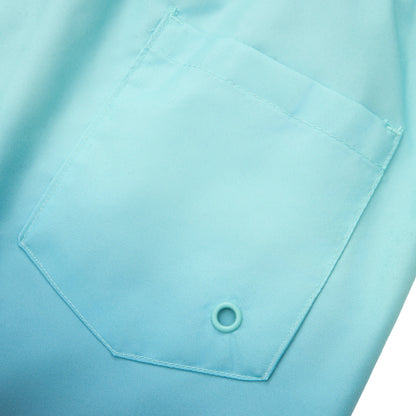 Rokka&Rolla Boys' Swim Trunks with Boxer Brief Compression Liner Quick Dry Kids Bathing Suit, UPF 50+ - Aqua Blue Gradient Rokka&Rolla