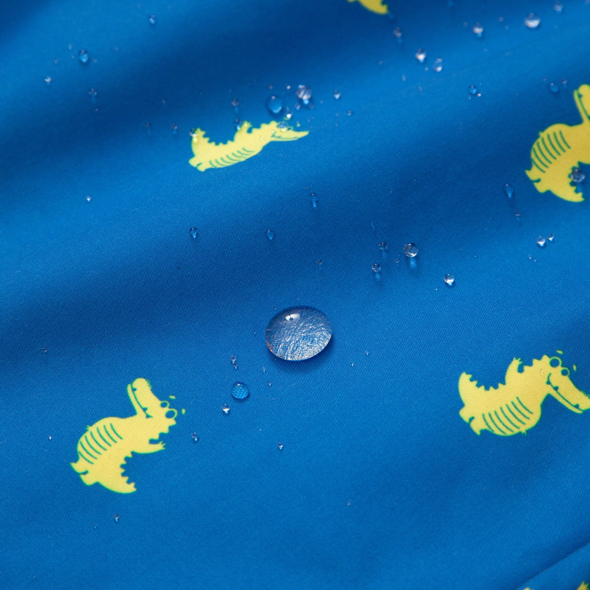 Rokka&Rolla Boys' Swim Trunks with Boxer Brief Compression Liner Quick Dry Kids Bathing Suit, UPF 50+ - Blue Crocodile Print Rokka&Rolla
