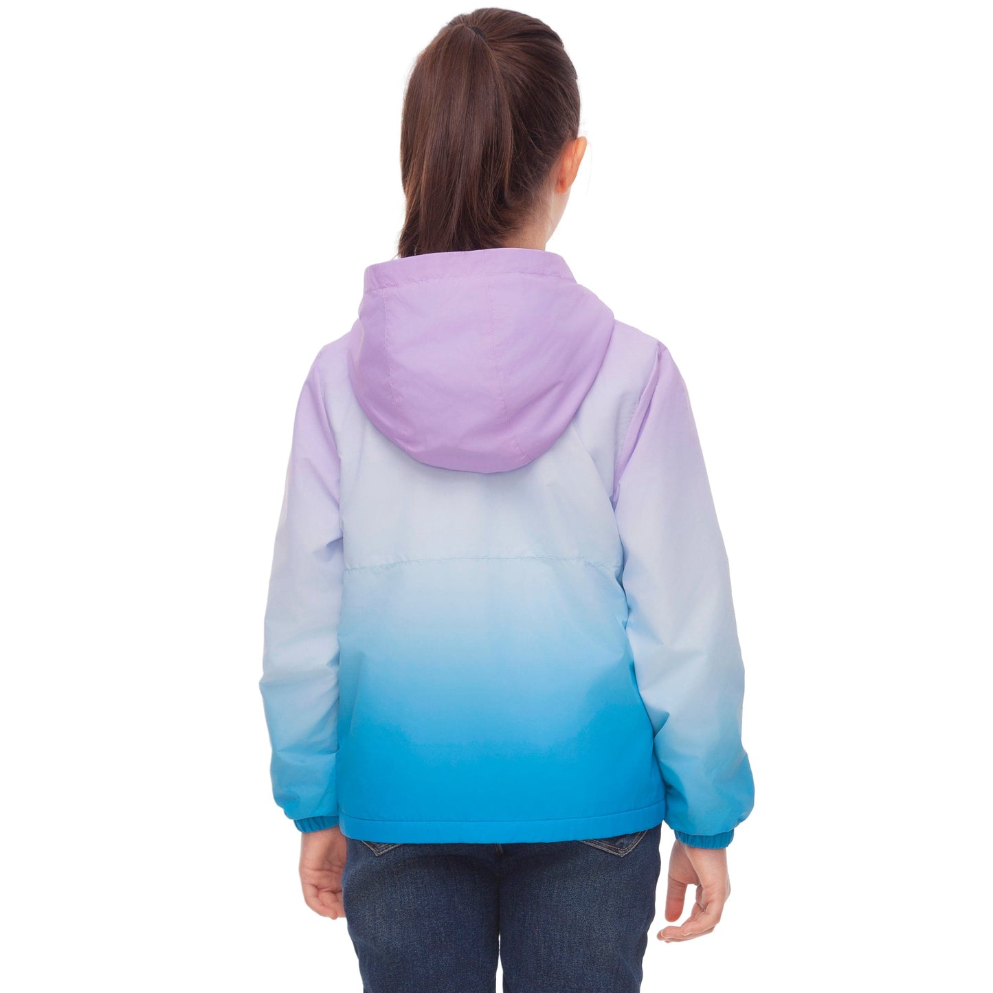 Rokka&Rolla Girls' Fleece Lined Windbreaker Ripstop Water-Resistant Transitional Jacket - Blue Coats & Jackets Rokka&Rolla