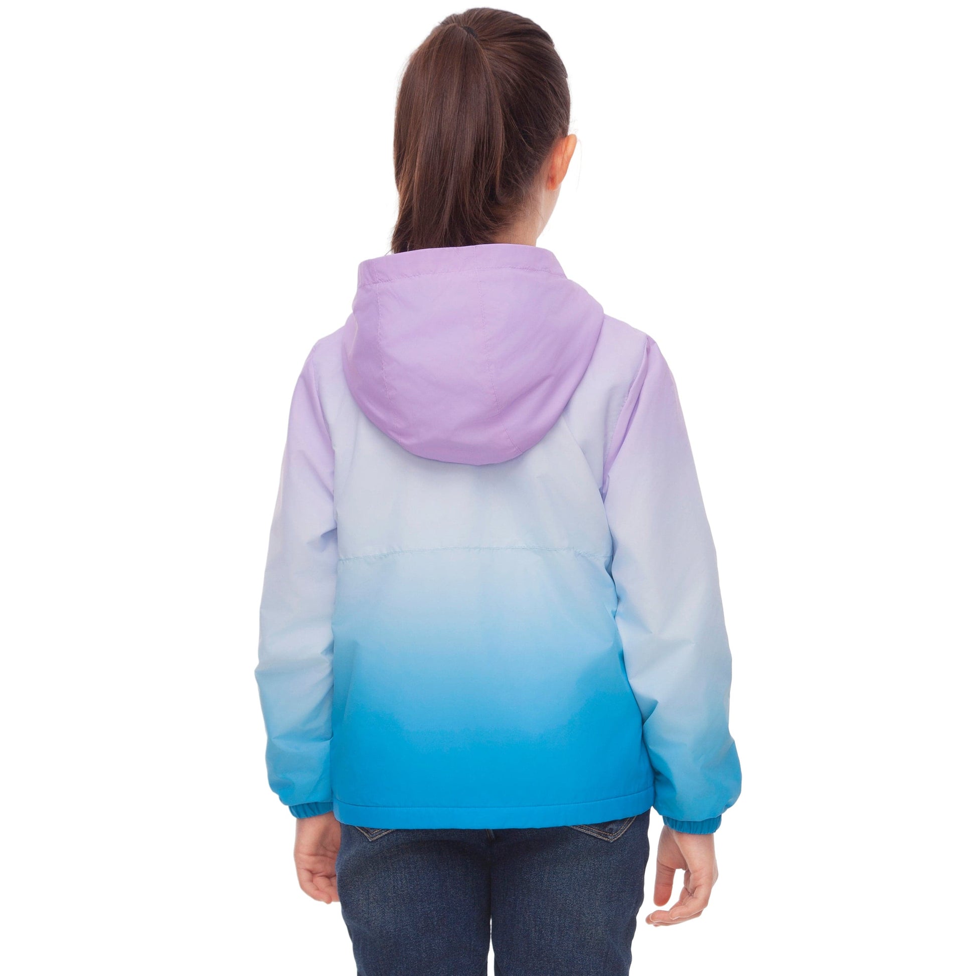 Rokka&Rolla Girls' Fleece Lined Windbreaker Ripstop Water-Resistant Transitional Jacket - Blue Coats & Jackets Rokka&Rolla