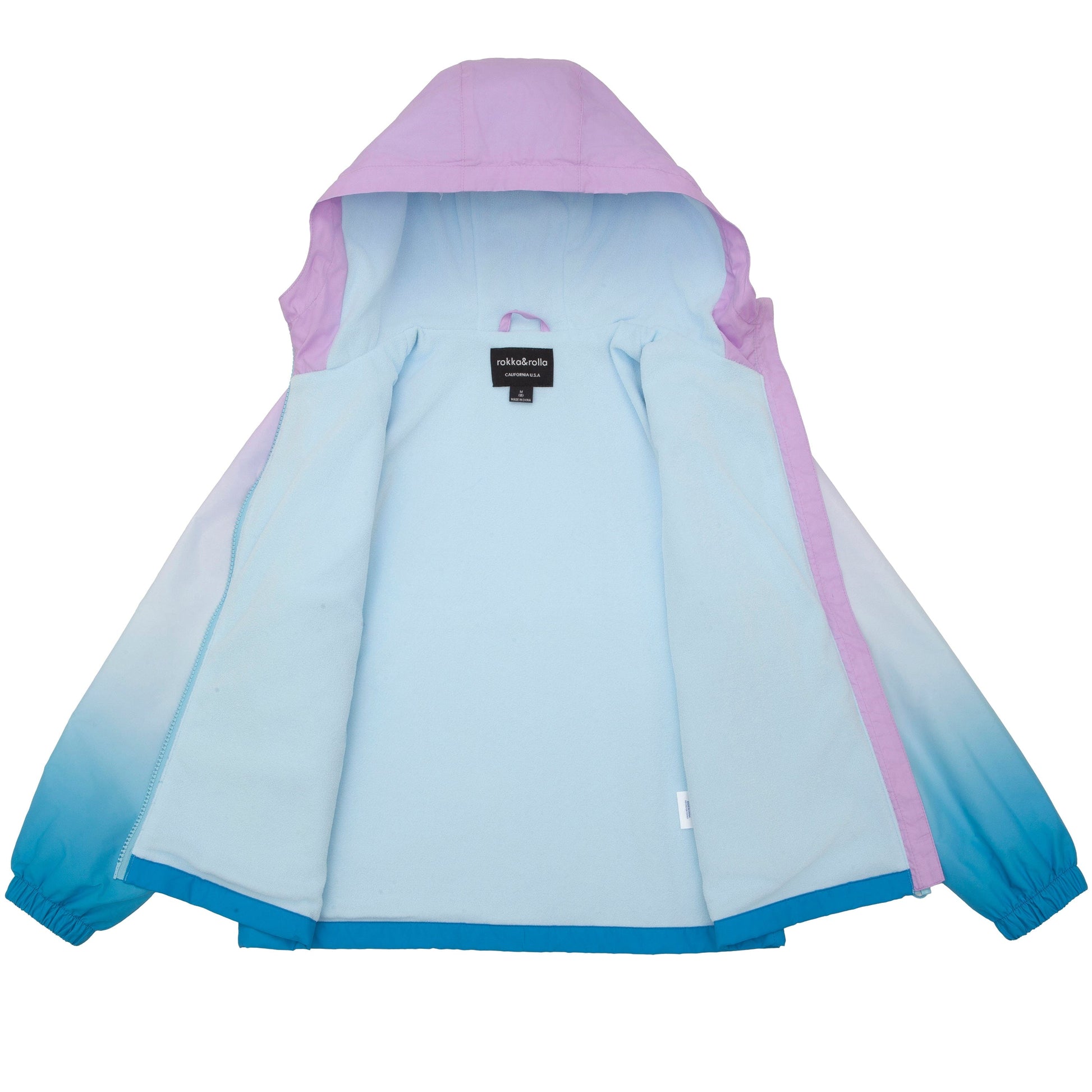 Rokka&Rolla Girls' Fleece Lined Windbreaker Ripstop Water-Resistant Transitional Jacket - Blue Coats & Jackets Rokka&Rolla