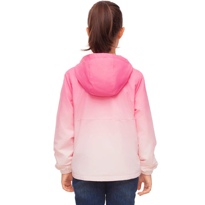 Rokka&Rolla Girls' Fleece Lined Windbreaker Ripstop Water-Resistant Transitional Jacket - Pink Coats & Jackets Rokka&Rolla