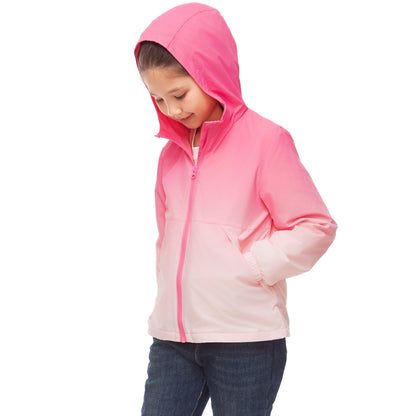 Rokka&Rolla Girls' Fleece Lined Windbreaker Ripstop Water-Resistant Transitional Jacket - Pink Coats & Jackets Rokka&Rolla