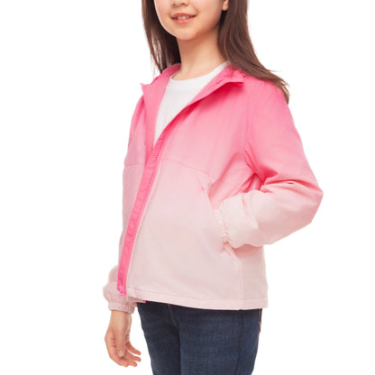 Rokka&Rolla Girls' Fleece Lined Windbreaker Ripstop Water-Resistant Transitional Jacket - Pink Coats & Jackets Rokka&Rolla