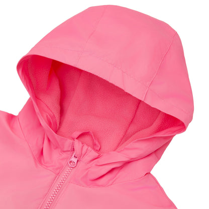 Rokka&Rolla Girls' Fleece Lined Windbreaker Ripstop Water-Resistant Transitional Jacket - Pink Coats & Jackets Rokka&Rolla