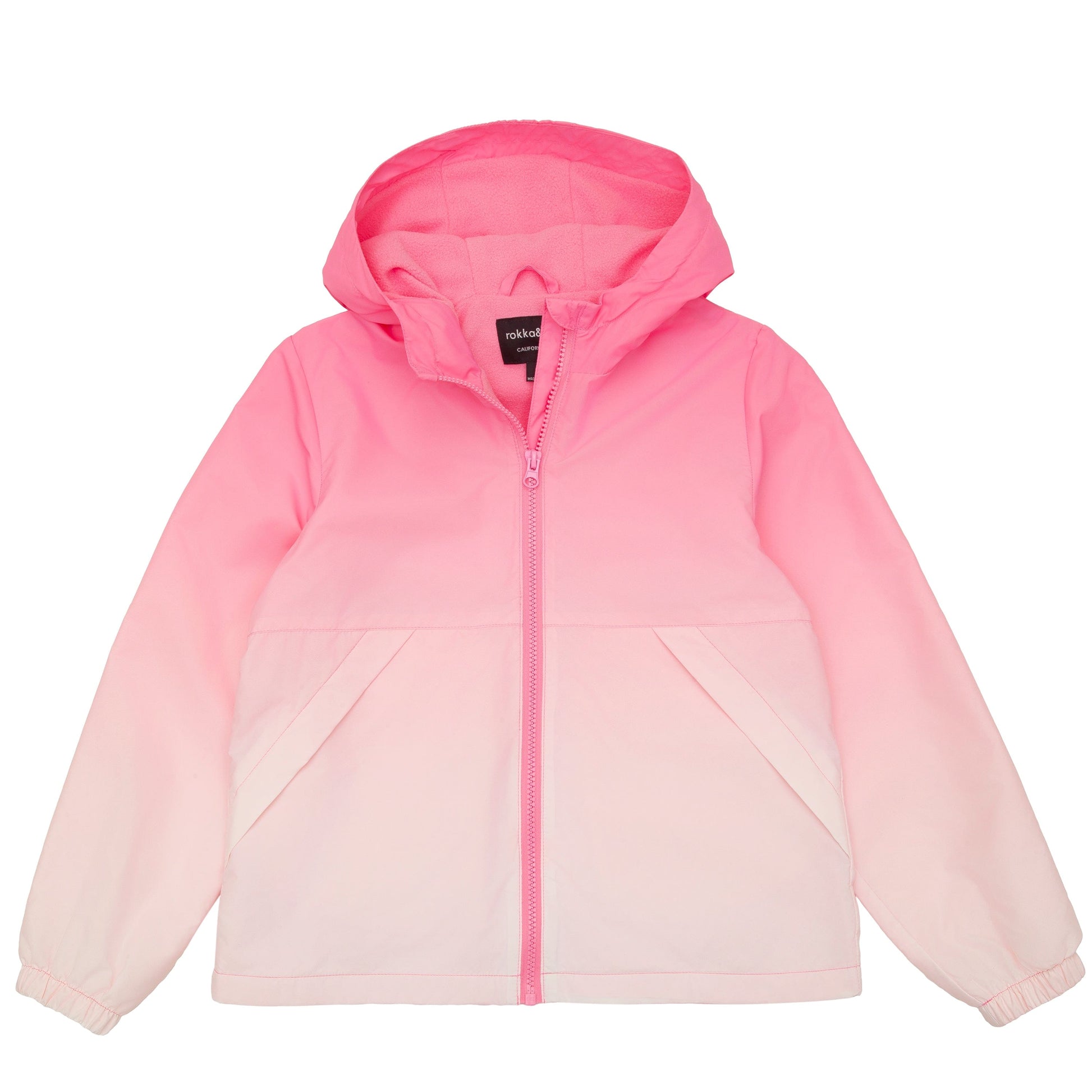 Rokka&Rolla Girls' Fleece Lined Windbreaker Ripstop Water-Resistant Transitional Jacket - Pink Coats & Jackets Rokka&Rolla