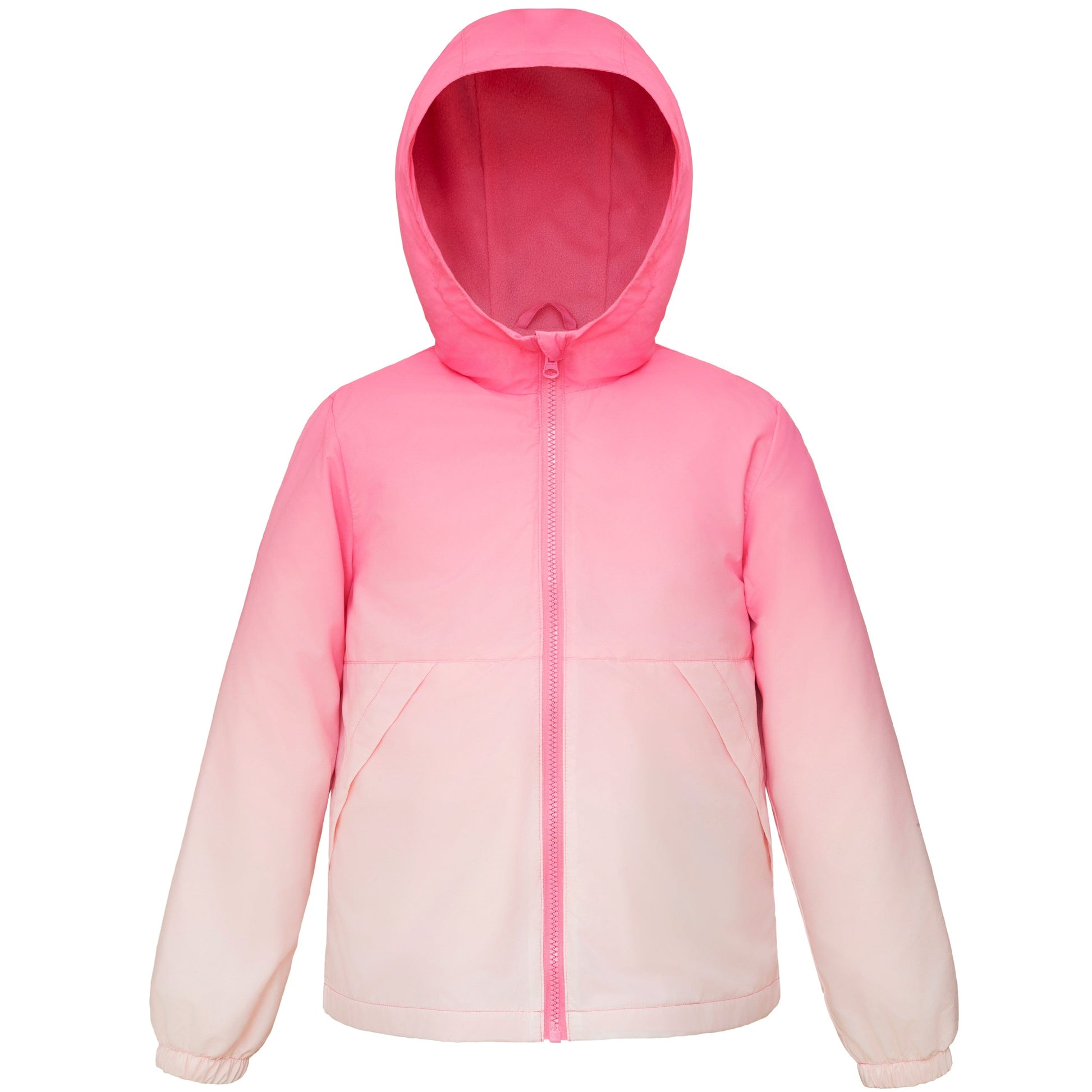 Rokka&Rolla Girls' Fleece Lined Windbreaker Ripstop Water-Resistant Transitional Jacket - Pink Coats & Jackets XS Rokka&Rolla
