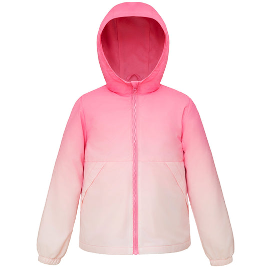 Rokka&Rolla Girls' Fleece Lined Windbreaker Ripstop Water-Resistant Transitional Jacket - Pink Coats & Jackets XS Rokka&Rolla