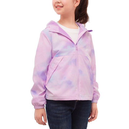 Rokka&Rolla Girls' Fleece Lined Windbreaker Ripstop Water-Resistant Transitional Jacket - Purple Coats & Jackets Rokka&Rolla