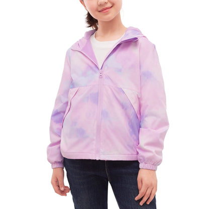 Rokka&Rolla Girls' Fleece Lined Windbreaker Ripstop Water-Resistant Transitional Jacket - Purple Coats & Jackets Rokka&Rolla