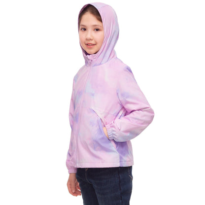 Rokka&Rolla Girls' Fleece Lined Windbreaker Ripstop Water-Resistant Transitional Jacket - Purple Coats & Jackets Rokka&Rolla