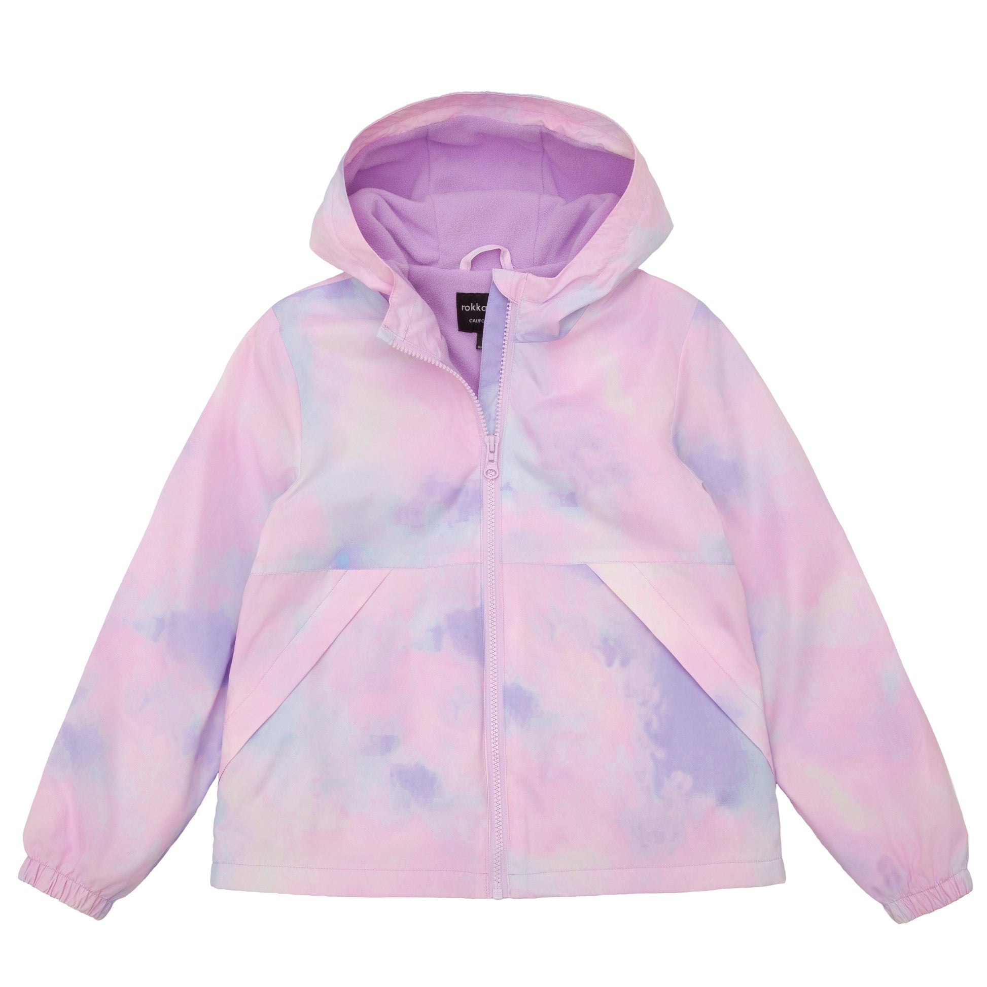 Rokka&Rolla Girls' Fleece Lined Windbreaker Ripstop Water-Resistant Transitional Jacket - Purple Coats & Jackets Rokka&Rolla