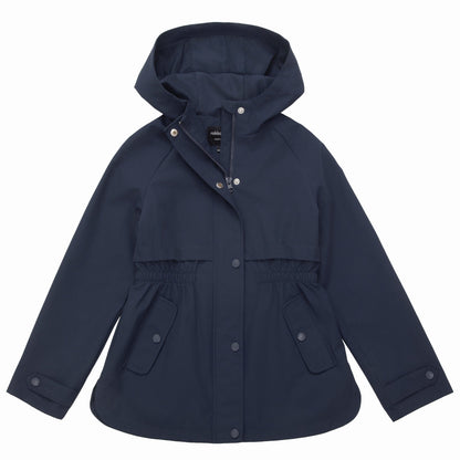 Rokka&Rolla Girls' Water Resistant Lightweight Windbreaker Hooded Transitional Jacket - Navy Coats & Jackets Rokka&Rolla